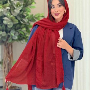 شال پلیسه منگوله دار شبنم کد 5362