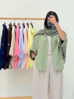 مانتو بغل چاک تک جیب جیهان کد 6947 - تصویر 32