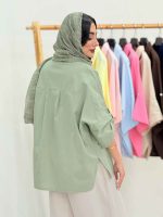مانتو بغل چاک تک جیب جیهان کد 6947 - تصویر 16
