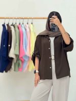 مانتو بغل چاک تک جیب جیهان کد 6947 - تصویر 31