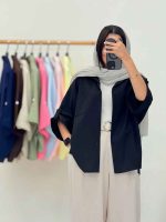 مانتو بغل چاک تک جیب جیهان کد 6947 - تصویر 12