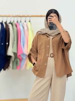 مانتو بغل چاک تک جیب جیهان کد 6947 - تصویر 33