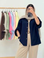 مانتو بغل چاک تک جیب جیهان کد 6947 - تصویر 17