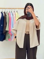 مانتو بغل چاک تک جیب جیهان کد 6947 - تصویر 30