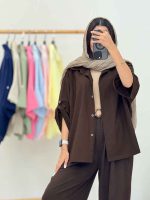 مانتو بغل چاک تک جیب جیهان کد 6947 - تصویر 13