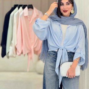 شومیز گره ای آستین پاگن سایا کد 6944