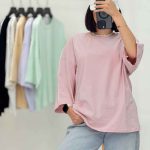 تیشرت باکسی خط دار کد 7020