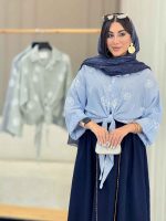 شومیز گره ای طرح گل کد 7038