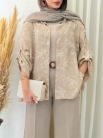 مانتو پانچ طرح دار تک جیب کد 7046