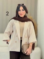مانتو آستین پاکتی طرح دار کد 7080