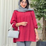 مانتو آستین کش چین دار کد 7012