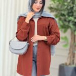 مانتو کتان دو جیب مهدیس کد 7074