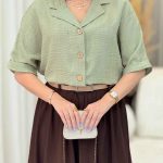 شومیز پانچ شاین آستین پاکتی کد 7086