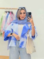مانتو آبرنگی تک دکمه کد 6841
