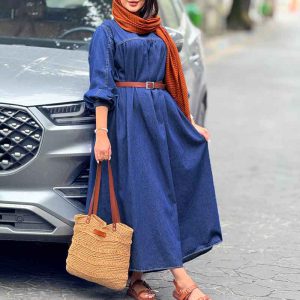 پیراهن بلند جین کد 7087