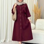 پیراهن کمرکش دو جیب پاکتی کد 6993