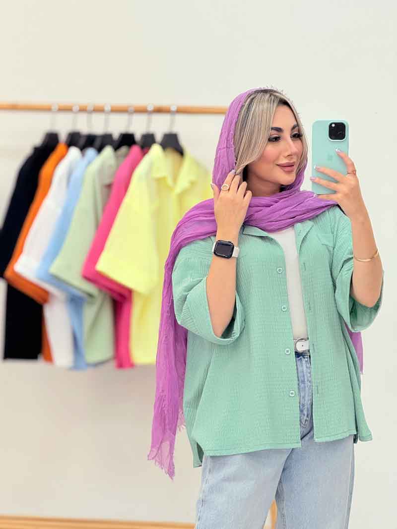 مانتو جیب نما پشت پیله نسرین کد 7090 مانتو جیب نما پشت پیله نسرین کد 7090
