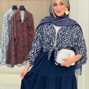 مانتو طرح دار تک جیب آلیتا کد 7095