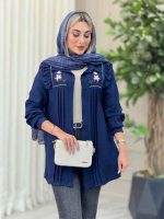 مانتو گلدوزی سرشانه چین کد 6845