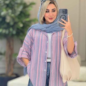مانتو طرح لوزی برش دار کد 7122