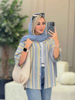 مانتو طرح لوزی برش دار کد 7122