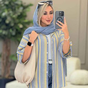 مانتو طرح لوزی برش دار کد 7122