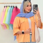 مانتو پانچ برش دار جیب نما مهناز کد 7102