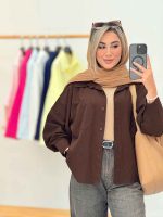 شومیز پایین هلال دو جیب شادی کد 7125