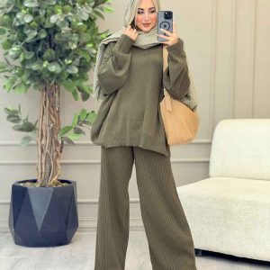 ست بافت و شلوار دریا کد 6098