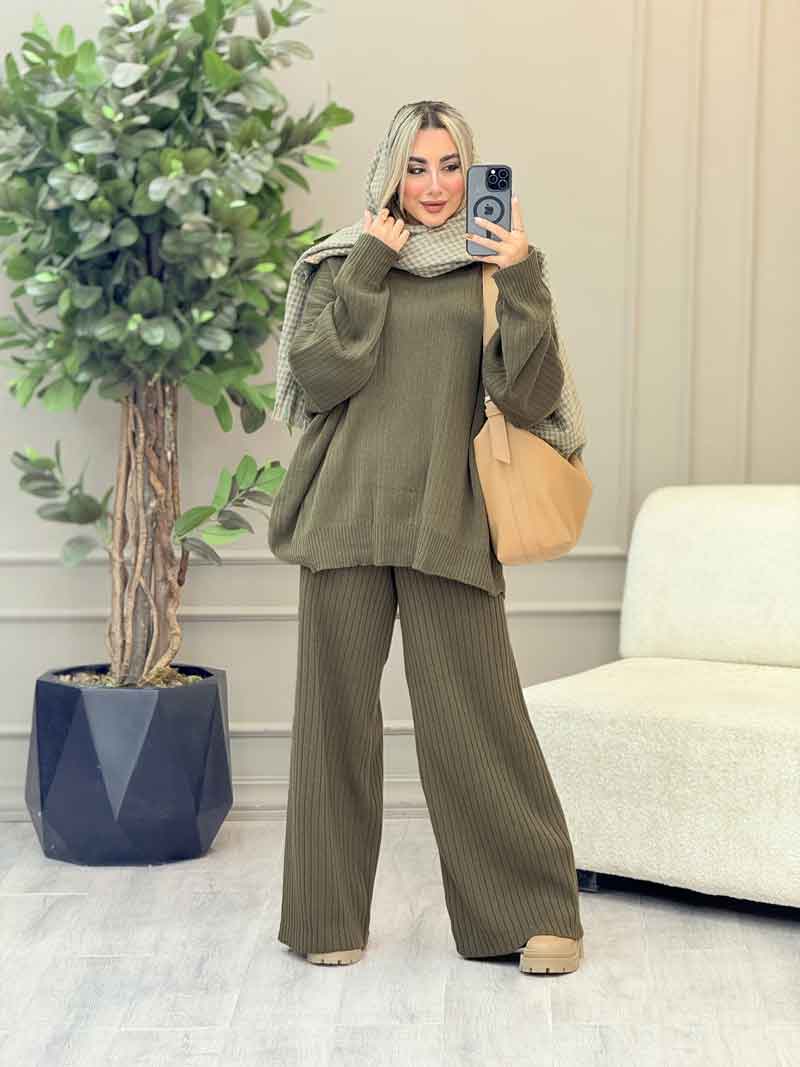 ست بافت و شلوار دریا کد 6098 ست بافت و شلوار دریا کد 6098