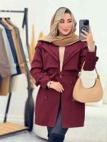بارانی یقه دوبل ژیله دار کد 7144