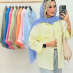 مانتو جلو ژیله آستین پاکتی ثنا کد 7106