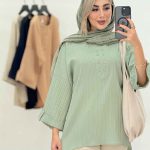 مانتو جلو بسته مرجان کد 6784