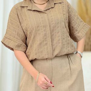 شومیز کوک دوزی بند دار کد 7112