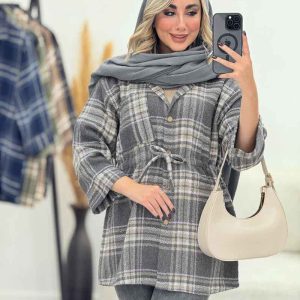 شکت چهارخونه تک جیب کمرگت کد 7354