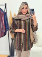 شکت طرح دار آستین پاگن کد 7418