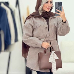 شکت دو جیب پاکتی کمردار کد 7214