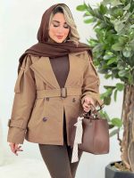 بارانی یقه دوبل چهاردکمه کد 7308 - تصویر 12