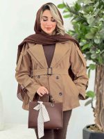 بارانی یقه دوبل چهاردکمه کد 7308 - تصویر 2