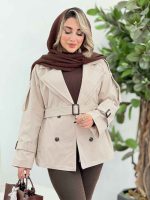 بارانی یقه دوبل چهاردکمه کد 7308 - تصویر 18