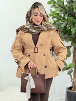 بارانی یقه دوبل چهاردکمه کد 7308 - تصویر 8