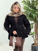 بارانی یقه دوبل چهاردکمه کد 7308 - تصویر 6