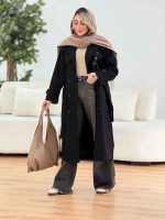 بارانی بلند ژیله پرچ دار کد 7486 - تصویر 18
