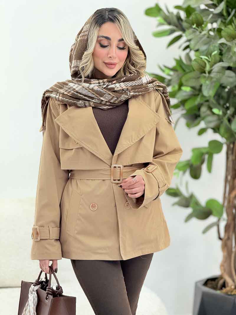 بارانی چهاردکمه پشت ژیله قاصدک کد 7378 بارانی چهاردکمه پشت ژیله قاصدک کد 7378