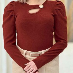 بافت یقه دکمه تامیلا کد 7358
