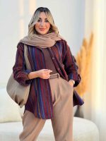 شکت طرح دار آستین پاگن کد 7418 - تصویر 6