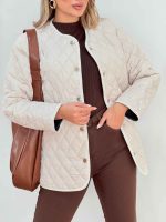 کاپشن لوزی دوزی دو جیب کد 7435 - تصویر 6
