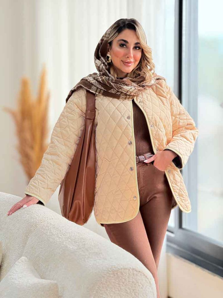 کاپشن لوزی دوزی دو جیب کد 7435