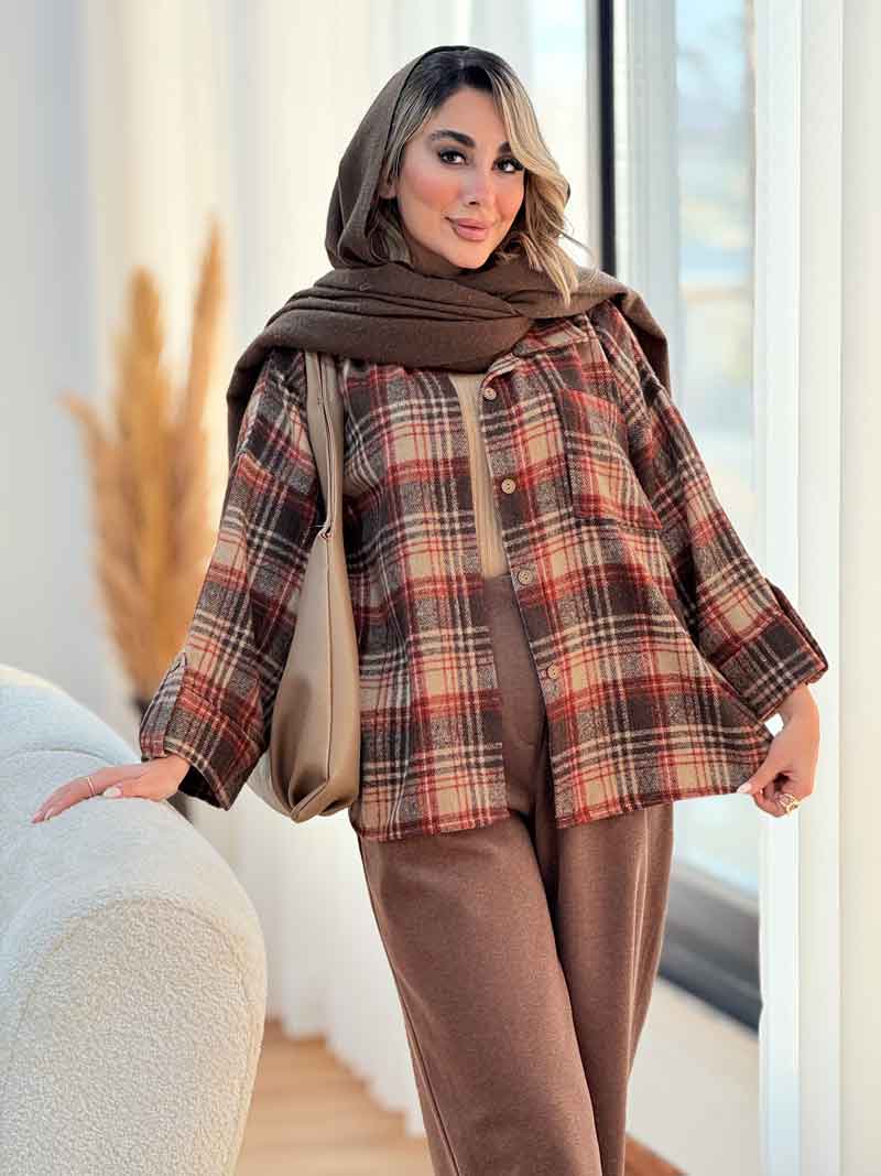 شکت چهارخونه تک جیب سحر کد 7404 شکت چهارخونه تک جیب سحر کد 7404