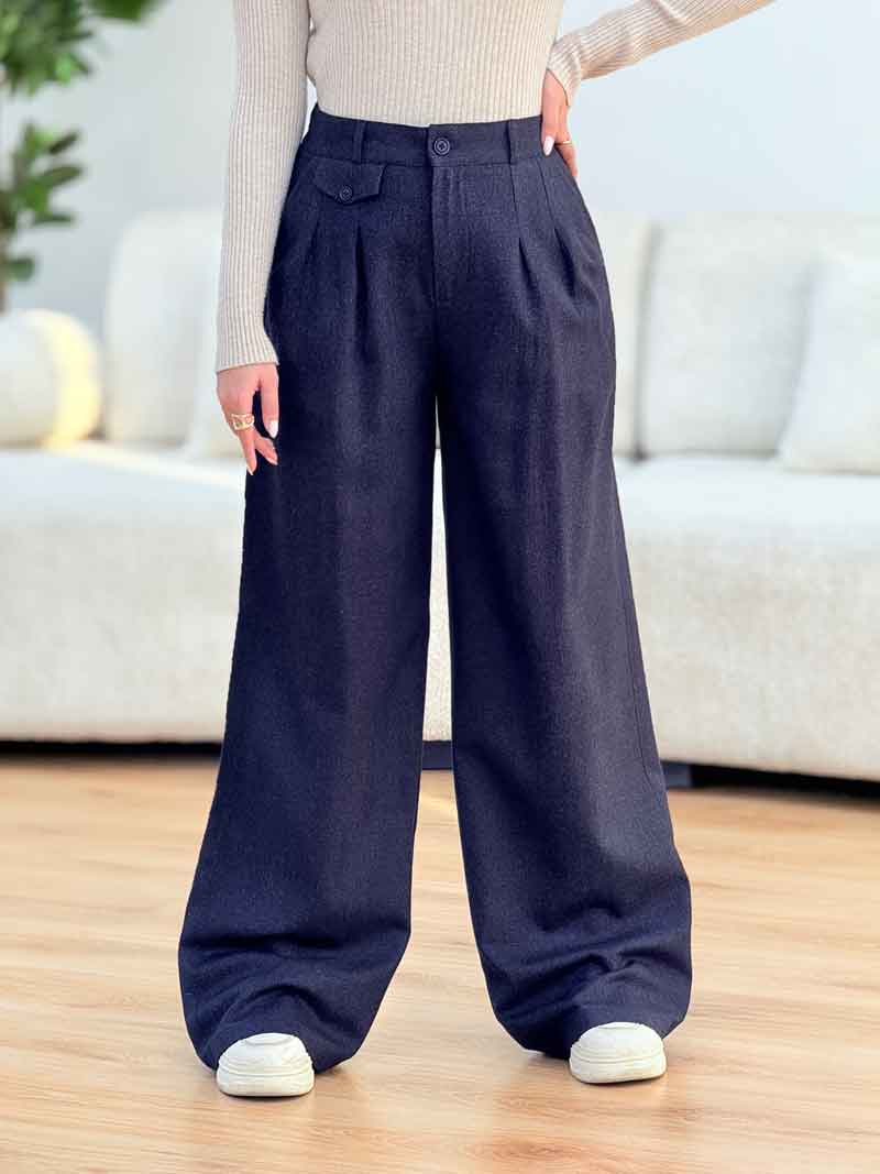 شلوار بگ دو جیب کمرکش کد 7375